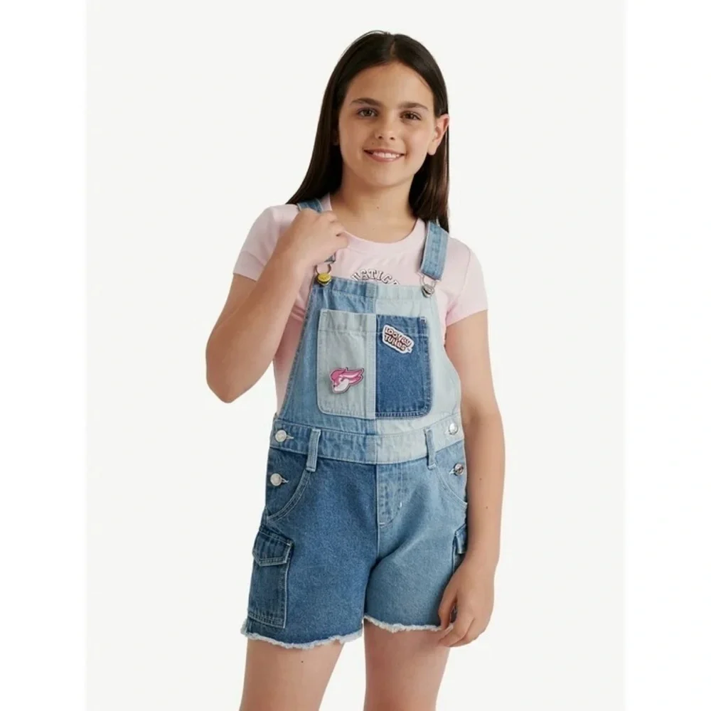 Vintage Justice LooneyTunes Blue Denim Overalls